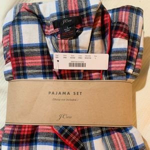 J Crew Plaid Flannel Pajama Loungewear Set - Size Large - 100% Cotton - NWT